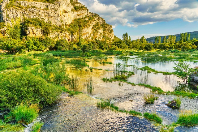 water, river, landscape, nature, reflection, croatia, krka river